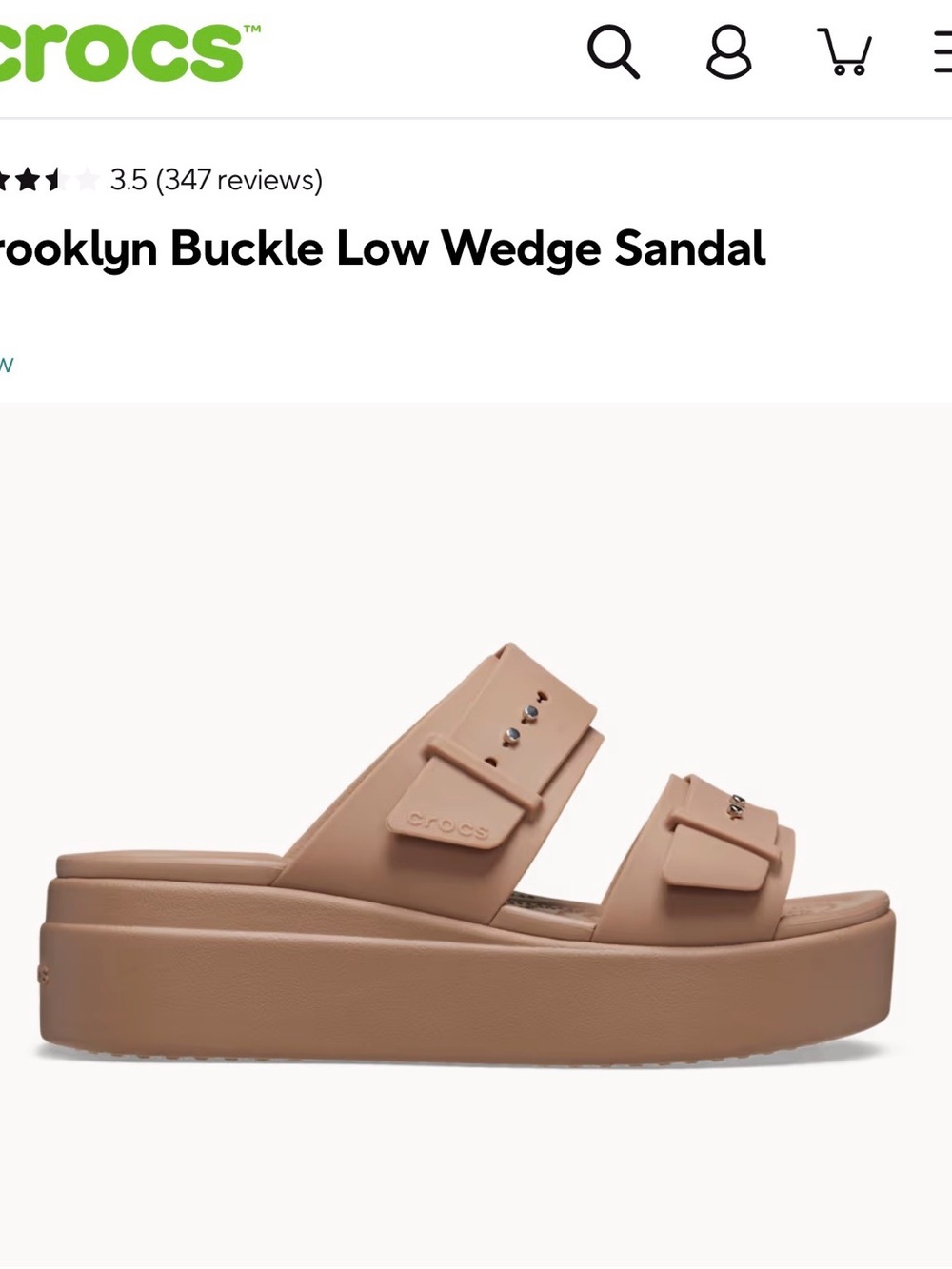 CROCS Brooklyn Double-Buckle Platform Slide in Latte